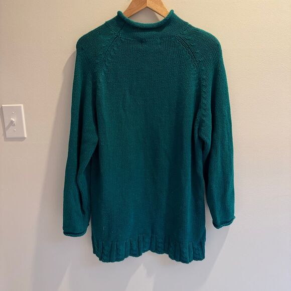 Forenza Sweater Vintage 80's 90's Oversized Cable Knit Green Women's Size Medium - Picture 7 of 9